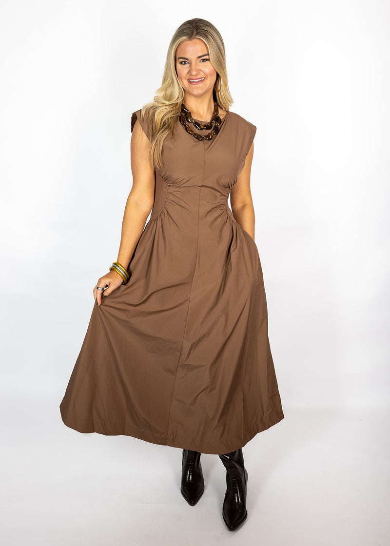 Espresso Side Panel Midi Dress