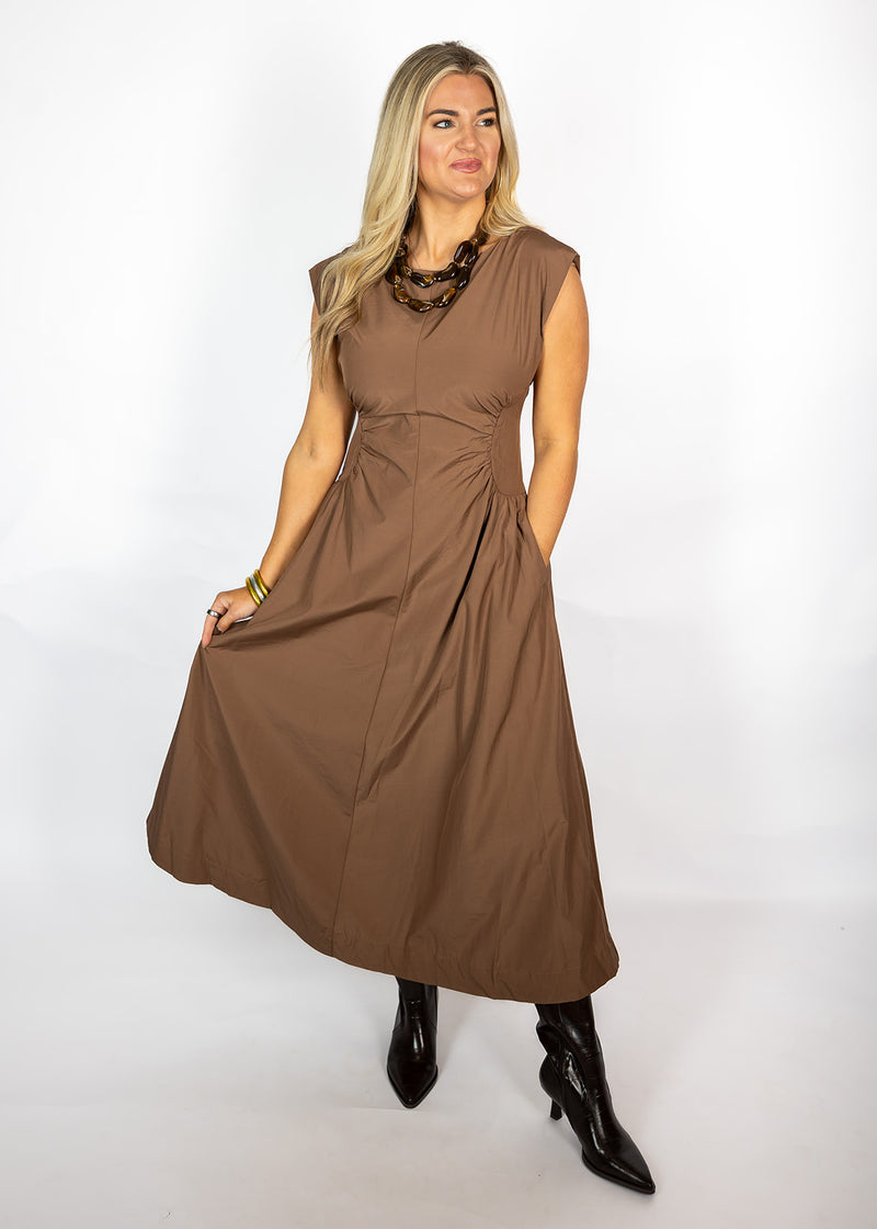 Espresso Side Panel Midi Dress