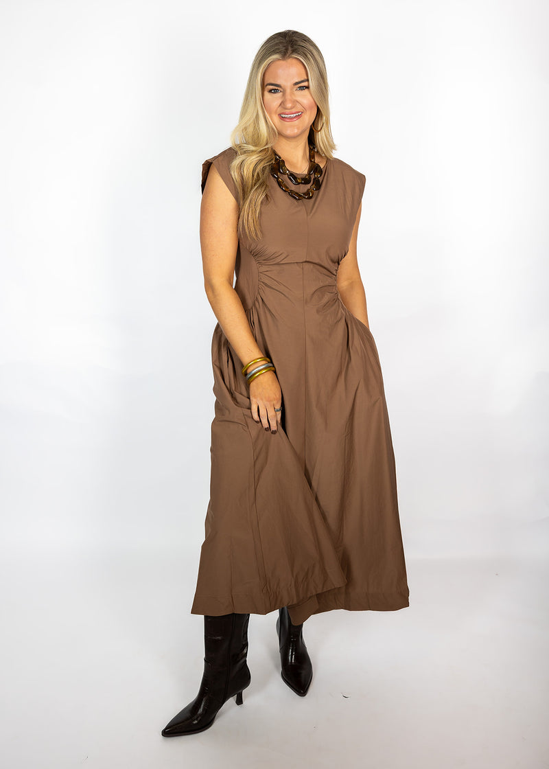 Espresso Side Panel Midi Dress