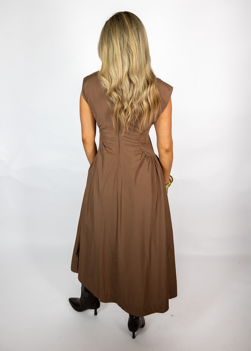 Espresso Side Panel Midi Dress