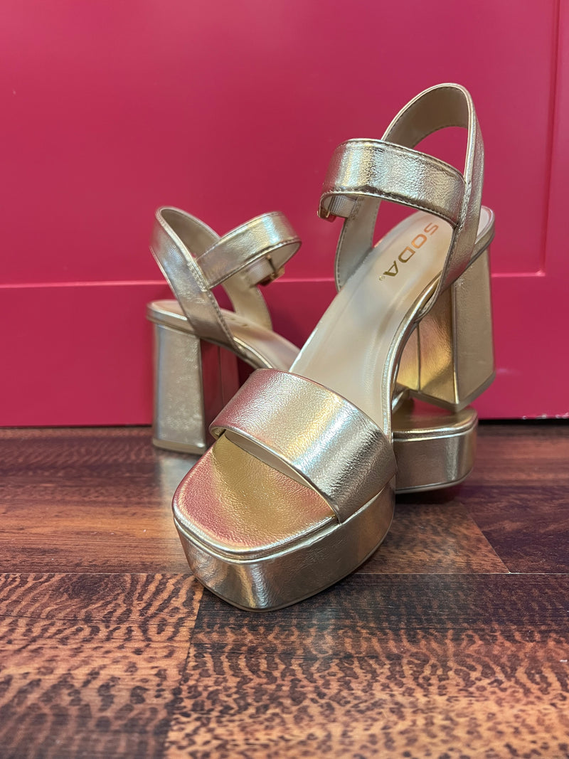 Macey Gold Platform Heels