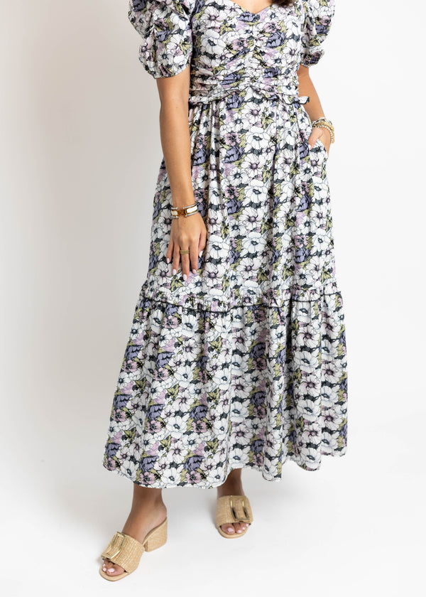 Purple & Black Midi/Maxi Dress