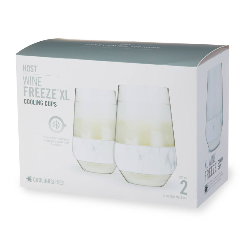 Wine FREEZE™ XL Insulated Cooling Cups in Marble Set of 2