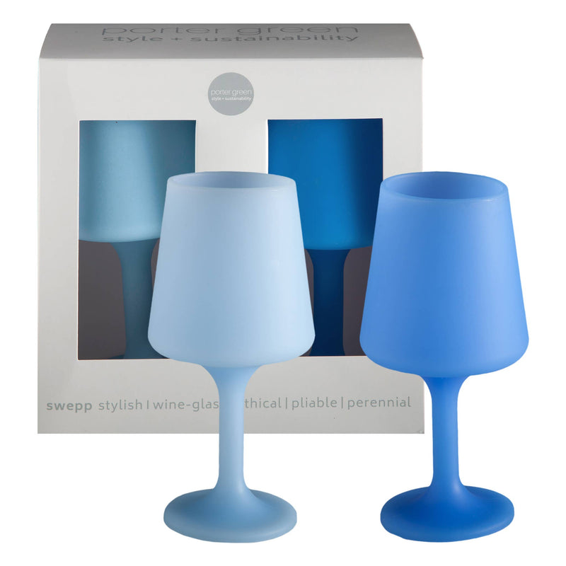 Sky + Kingfisher | Swepp | Silicone Unbreakable Wine Glasses: Pink gloss