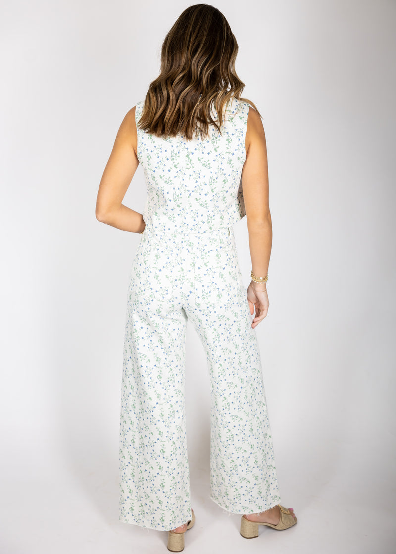 Floral Print Wide Leg Pants
