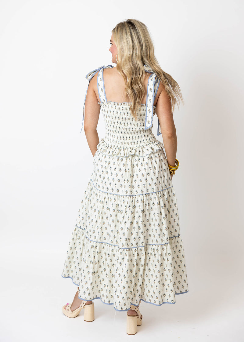 Coastal Smocked Midi Dress