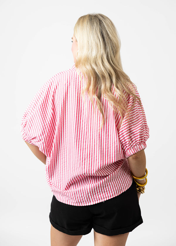 Pink Stripe Oversized Top