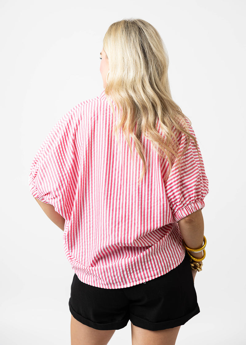 Pink Stripe Oversized Top