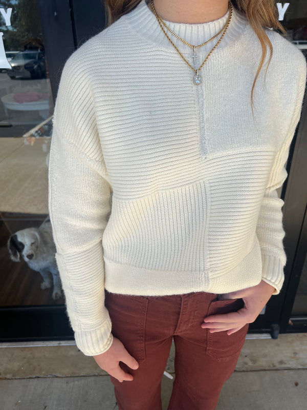 Off White Textured Sweater