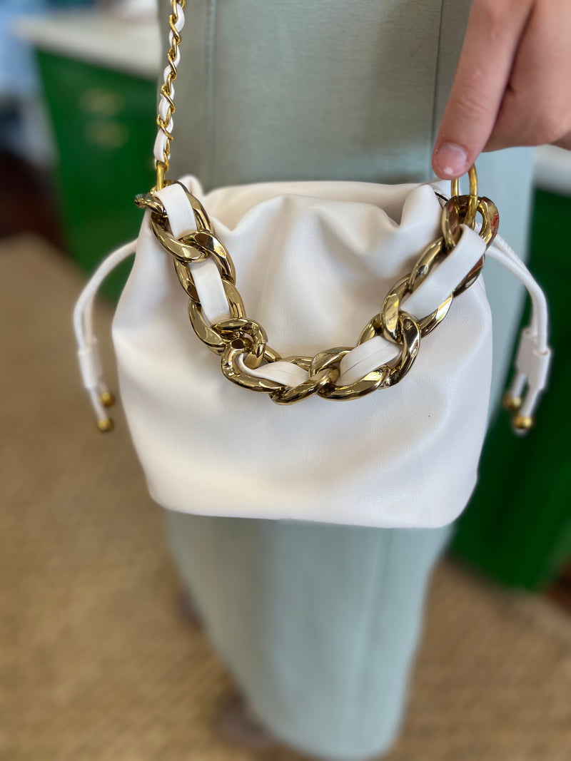 Mini Bucket Bag: White