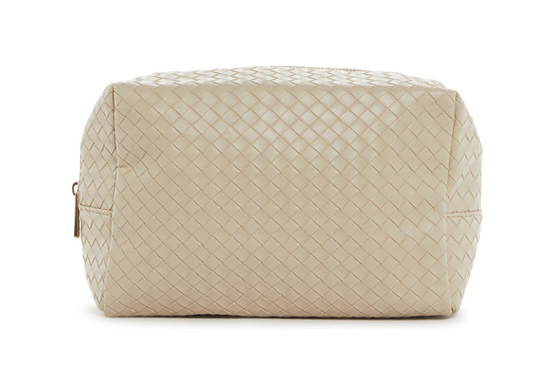 LUXE EVERYDAY COSMETIC BAG - WOVEN BISQUE