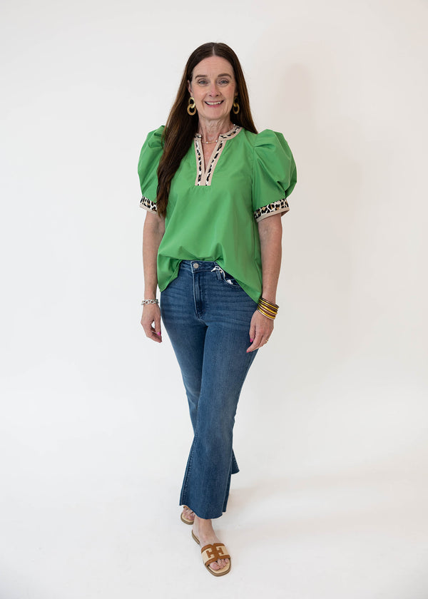 Green Cheetah Top
