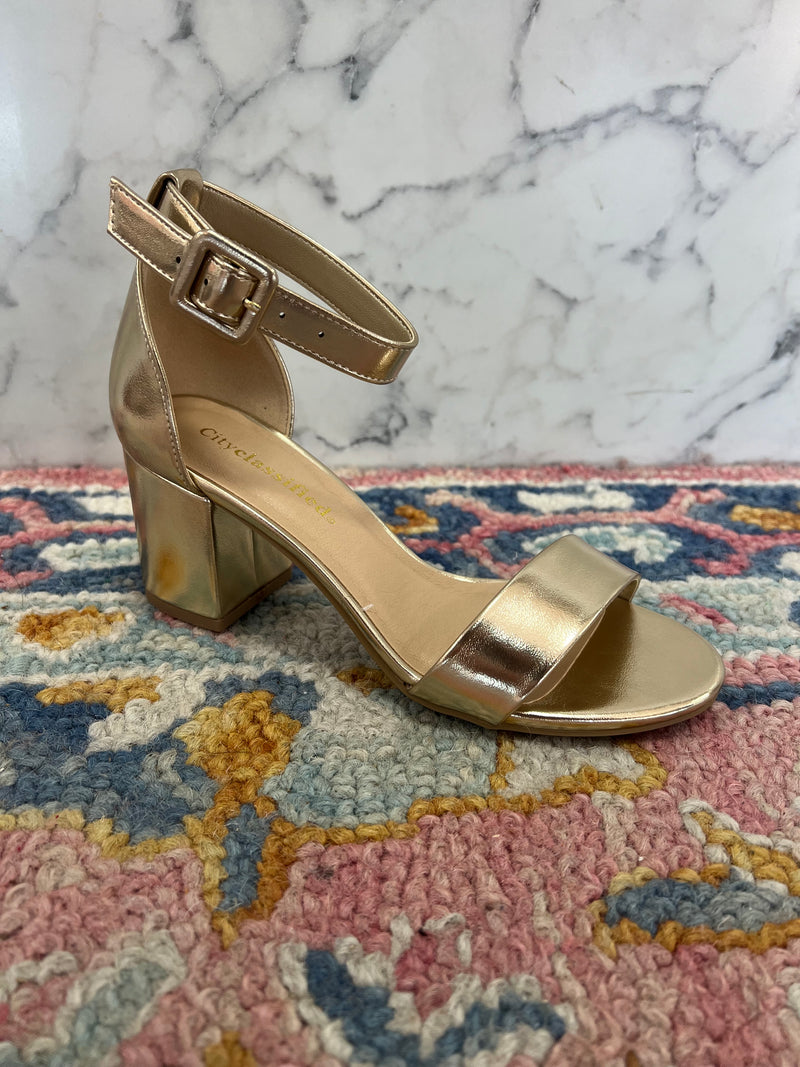 Gold Strap 2.5in Heel