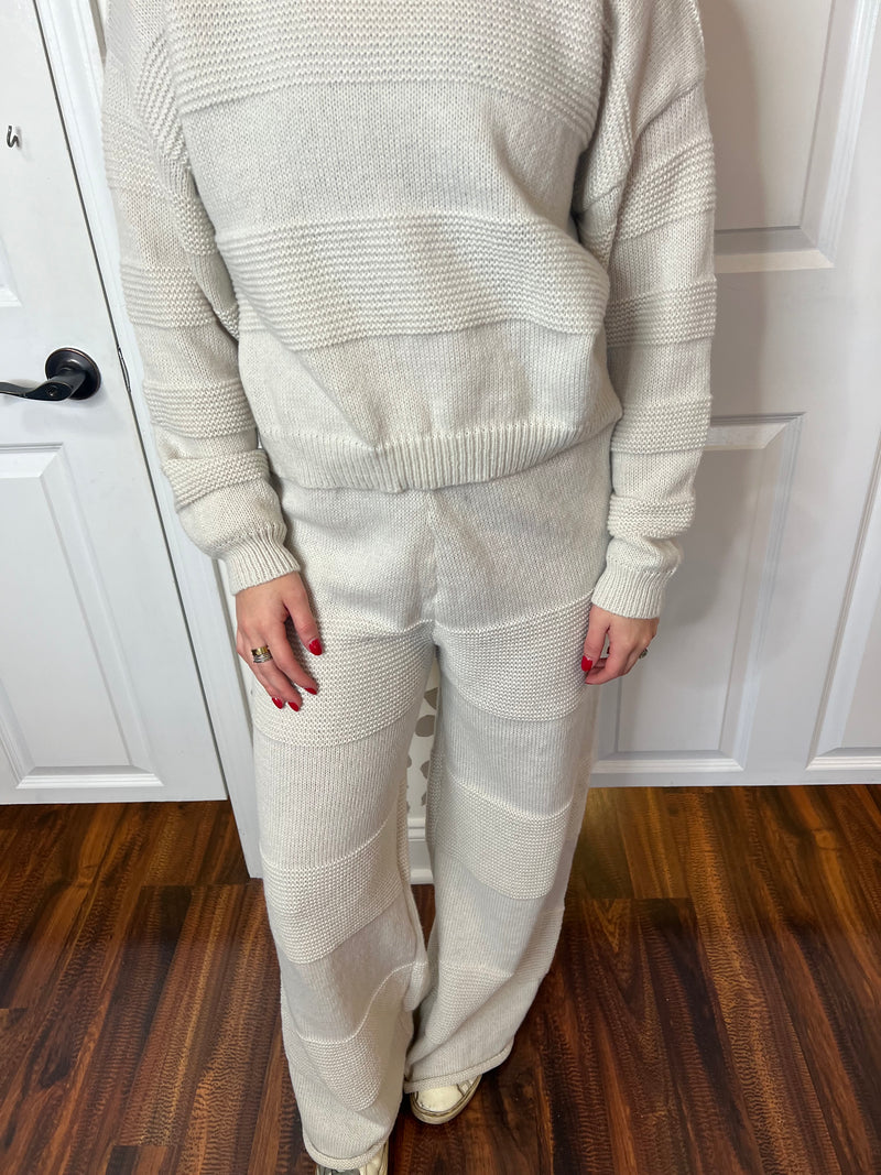 Grey Sweater Pants Set