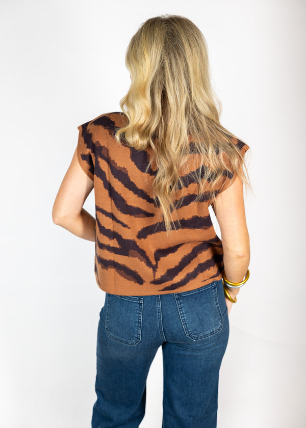Bengal Stripe Mock Neck Sweater