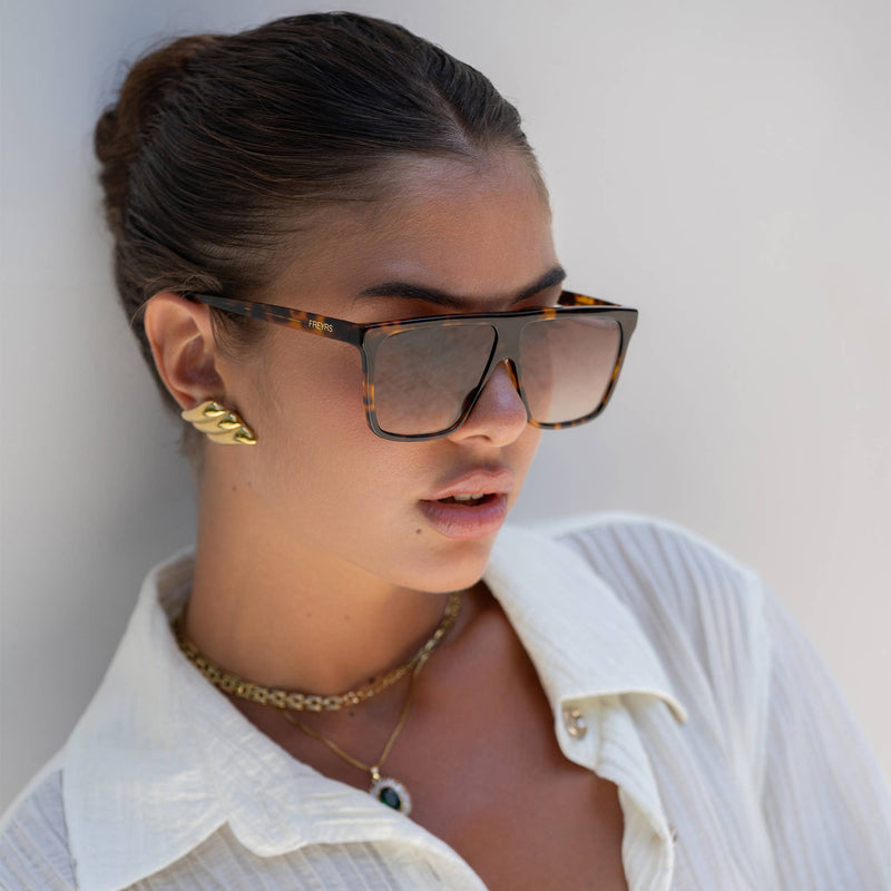 Dylan Acetate Unisex Flat Top Sunglasses  : Tortoise