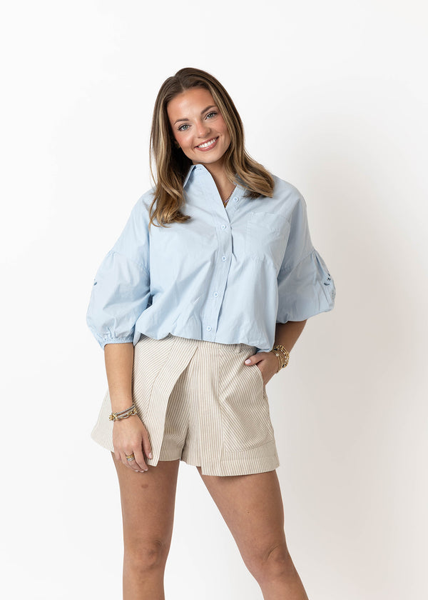 Taupe Striped Shorts