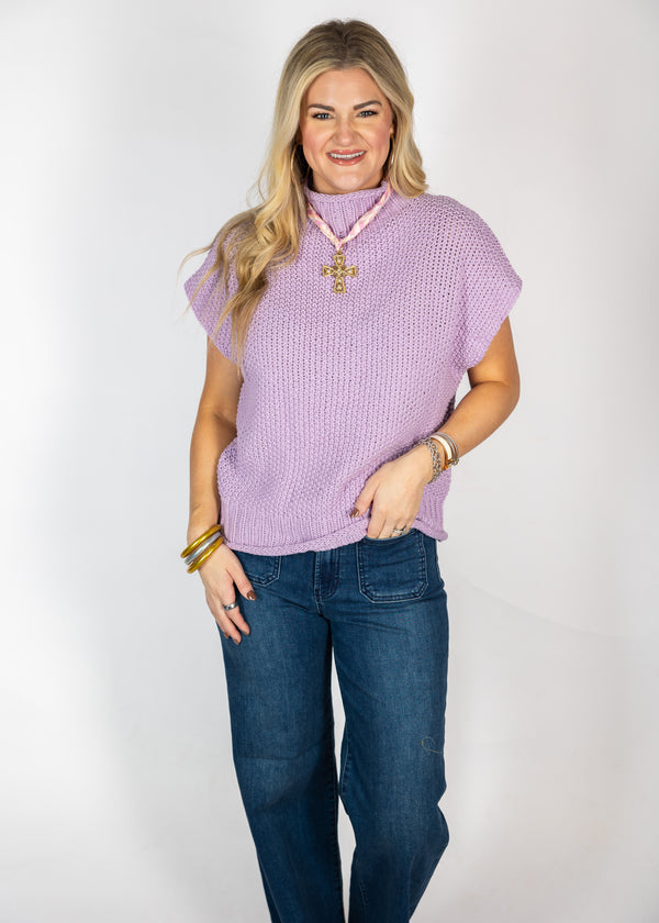 Lilac Mock Neck Sweater