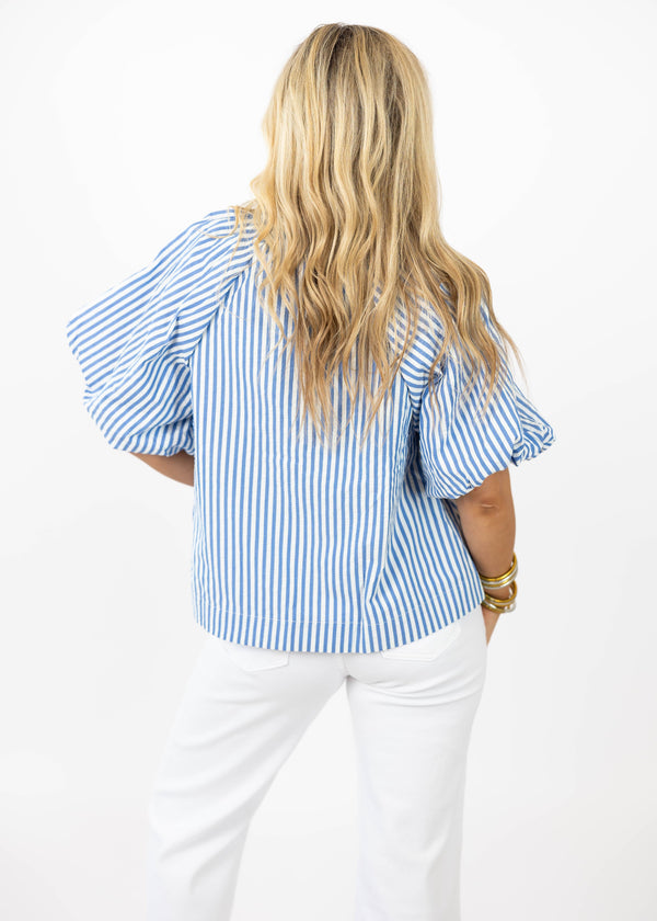 Breezy Blue Striped Top