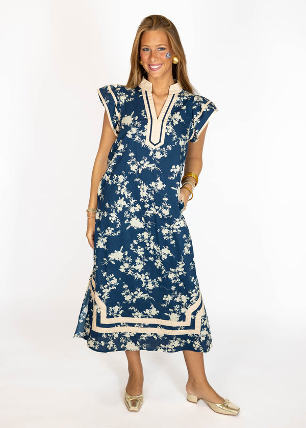 Midnight Navy Midi Dress