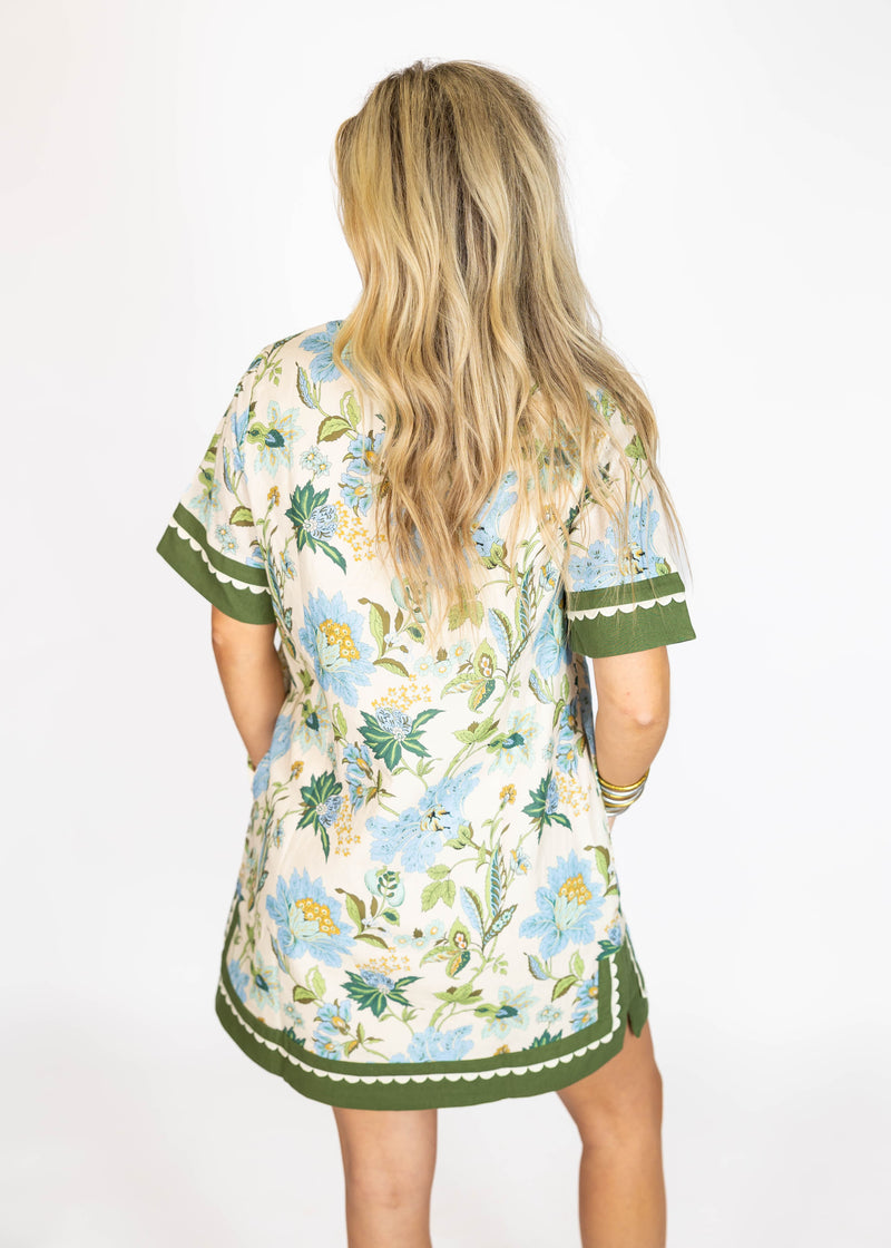 Green Botanic Mini Dress