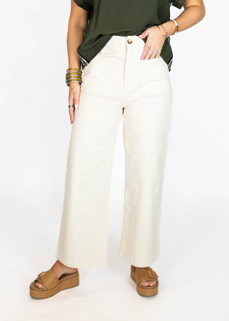 Ivory Front Pocket Pants
