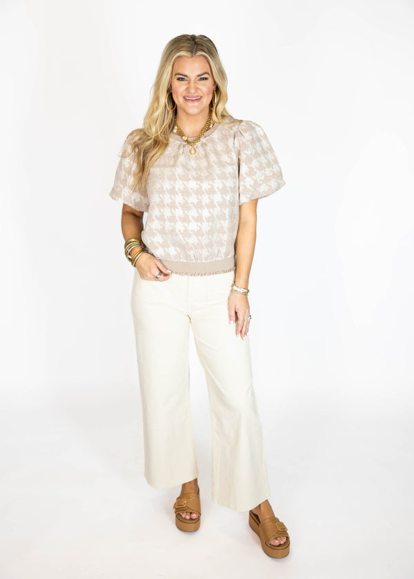 Velvet Houndstooth Top