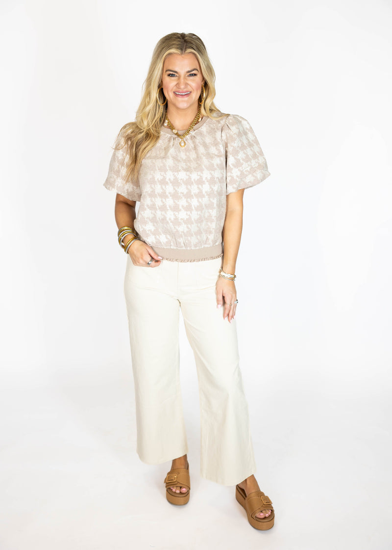 Velvet Houndstooth Top
