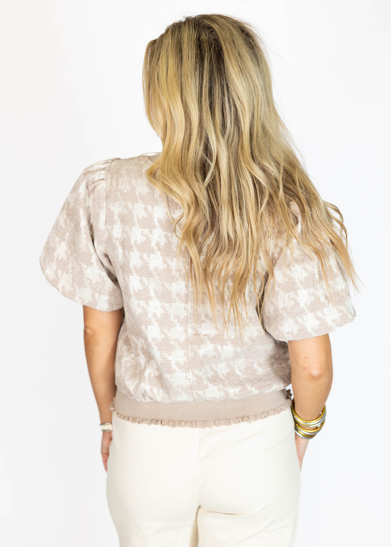 Velvet Houndstooth Top