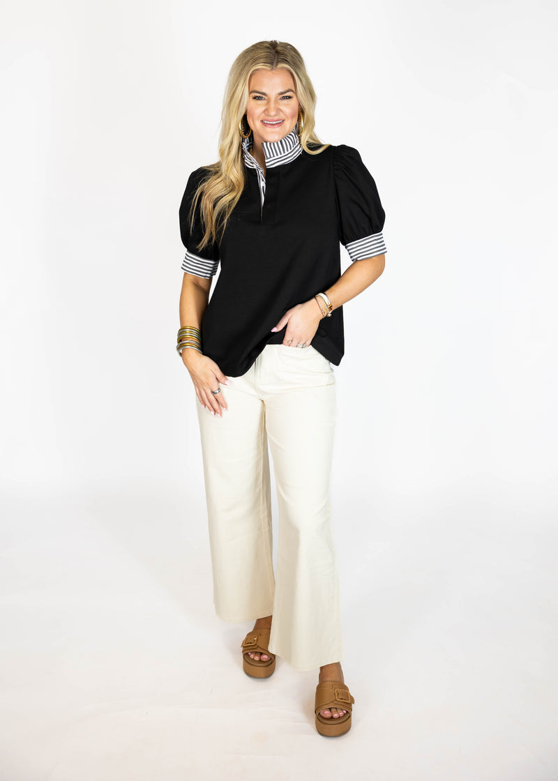 Striped Trim Top