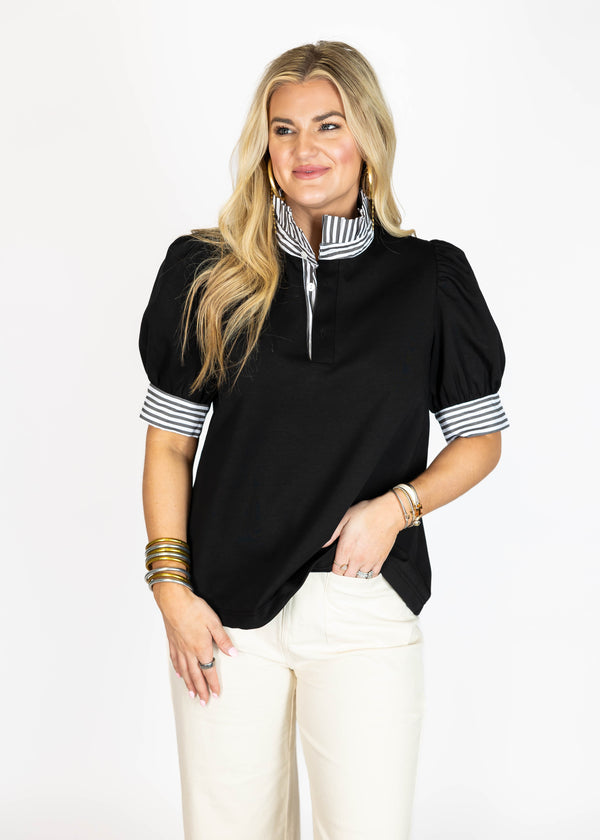 Striped Trim Top