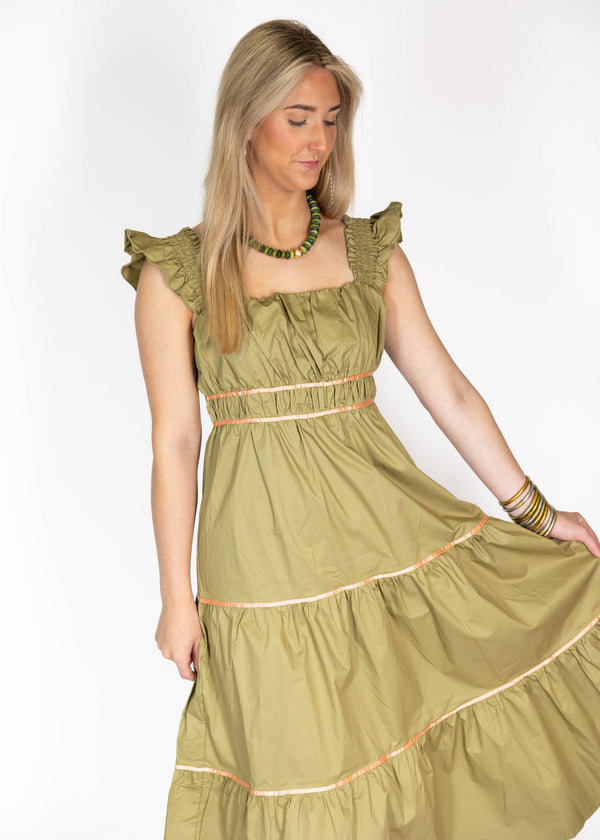 Moss Green Midi Dress