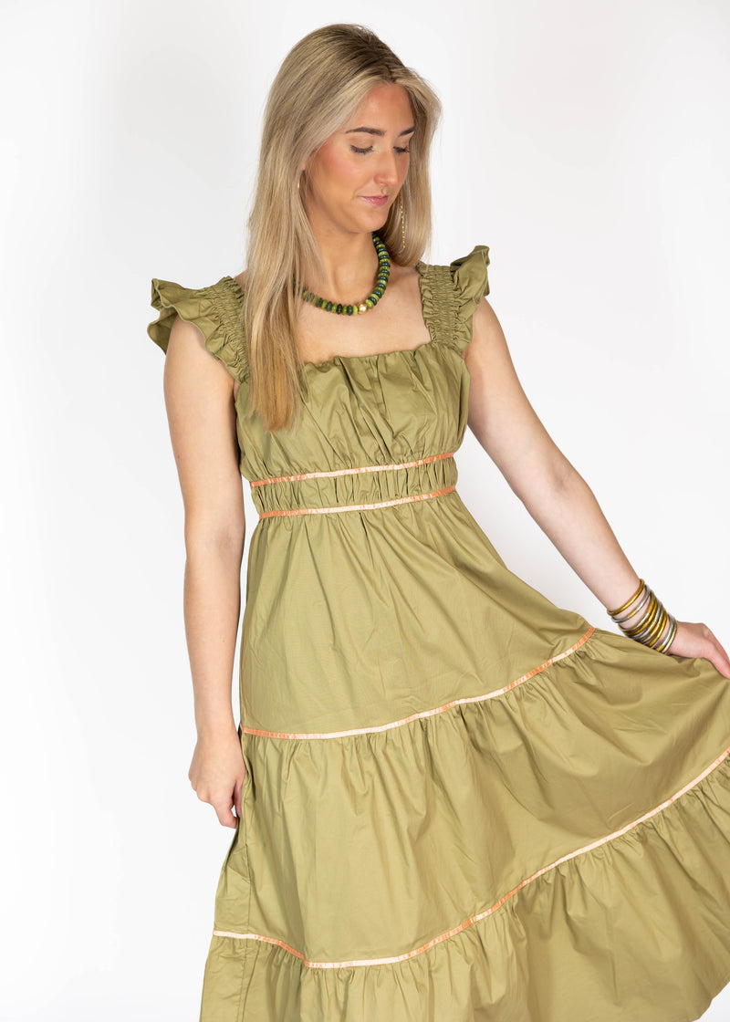 Moss Green Midi Dress