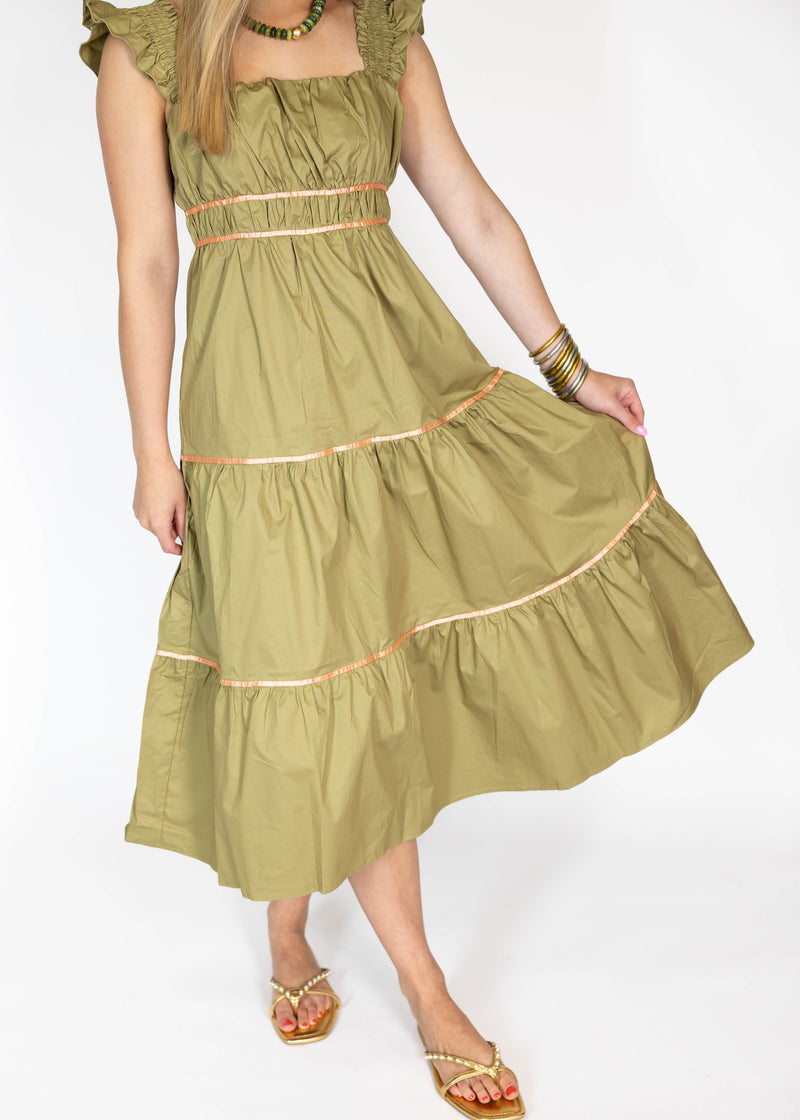 Moss Green Midi Dress