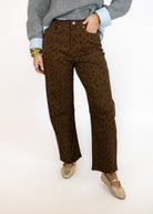 Dark Leopard Barrel Pants