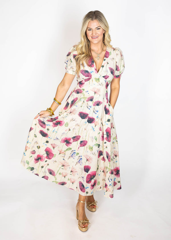 Fall Floral Midi Dress