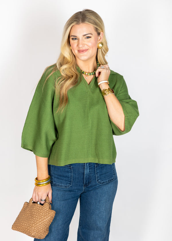 Olive Knit Top