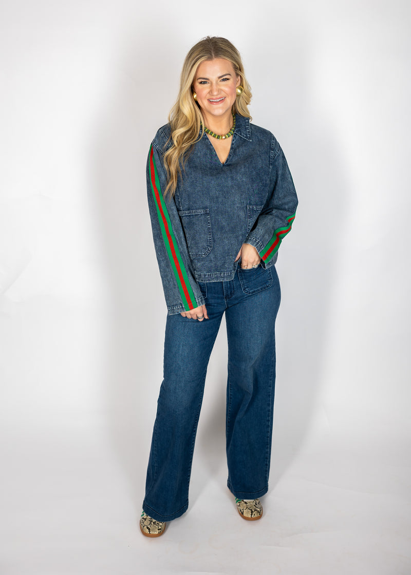 Denim Stripe Top