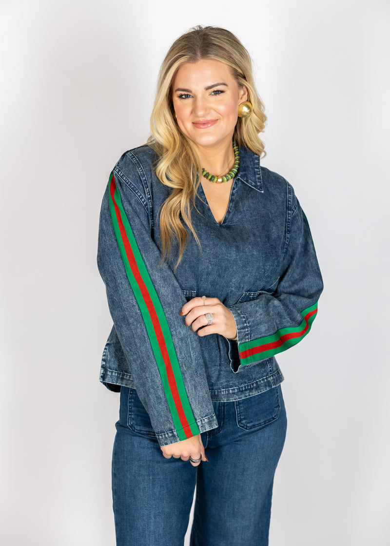 Denim Stripe Top