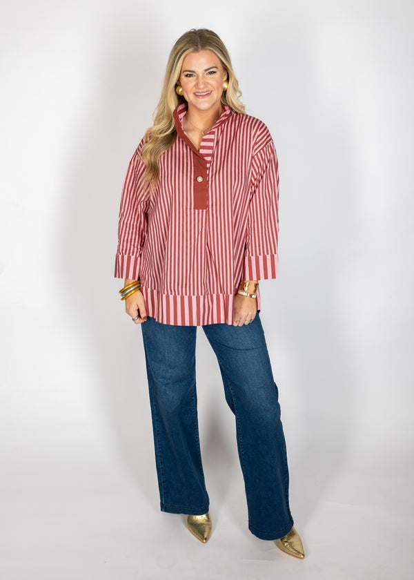 Wine Stripe Top