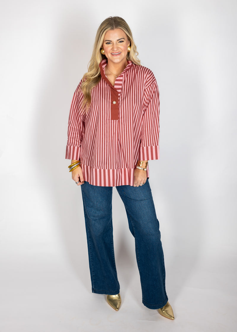 Wine Stripe Top