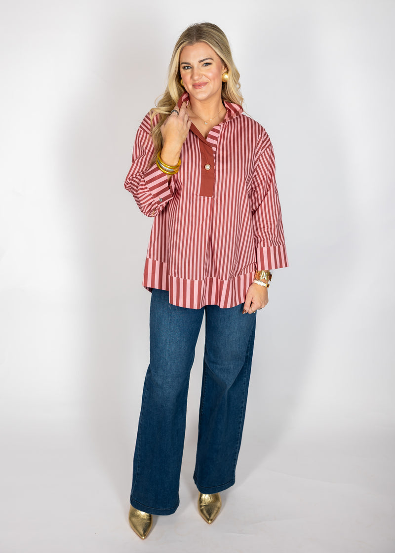 Wine Stripe Top
