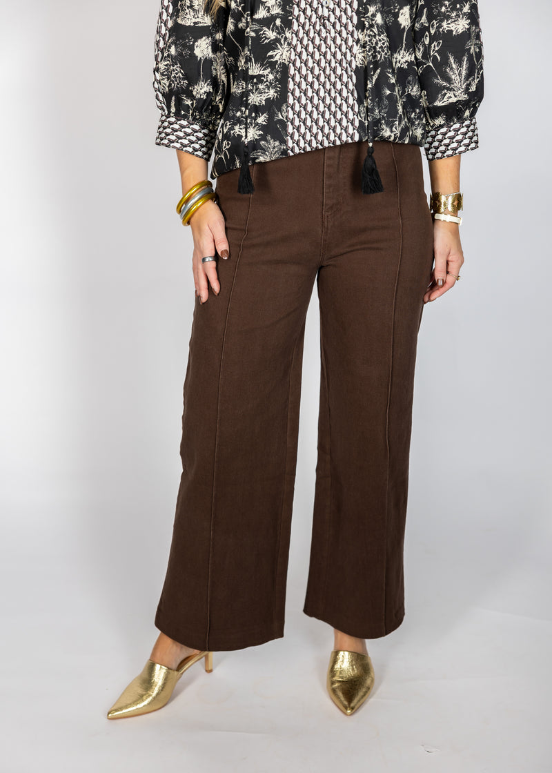 Front Seam Brown Pants
