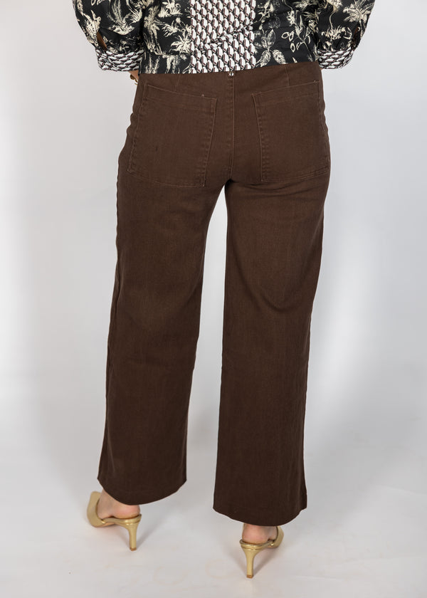 Front Seam Brown Pants