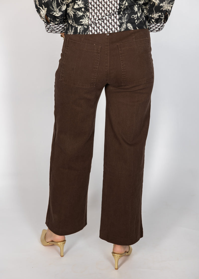 Front Seam Brown Pants