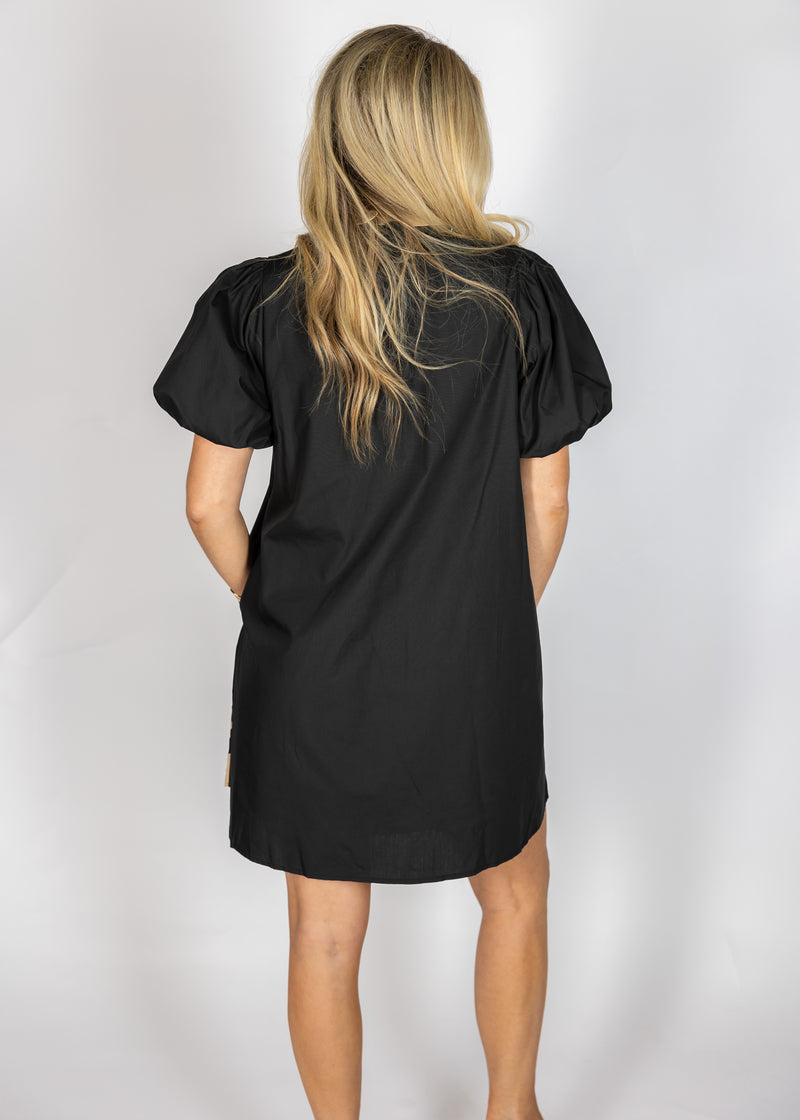 Hem Party Black Mini Dress