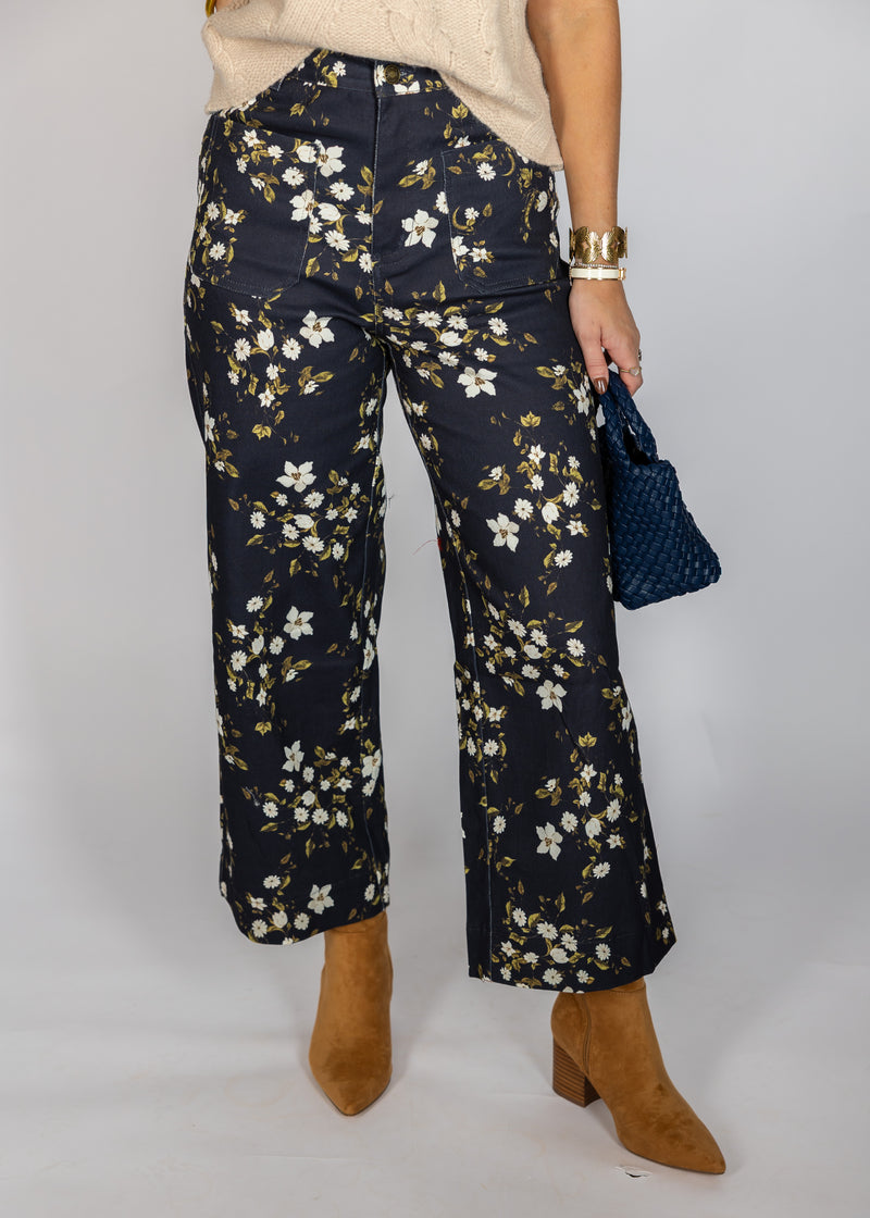 Navy Floral Pants