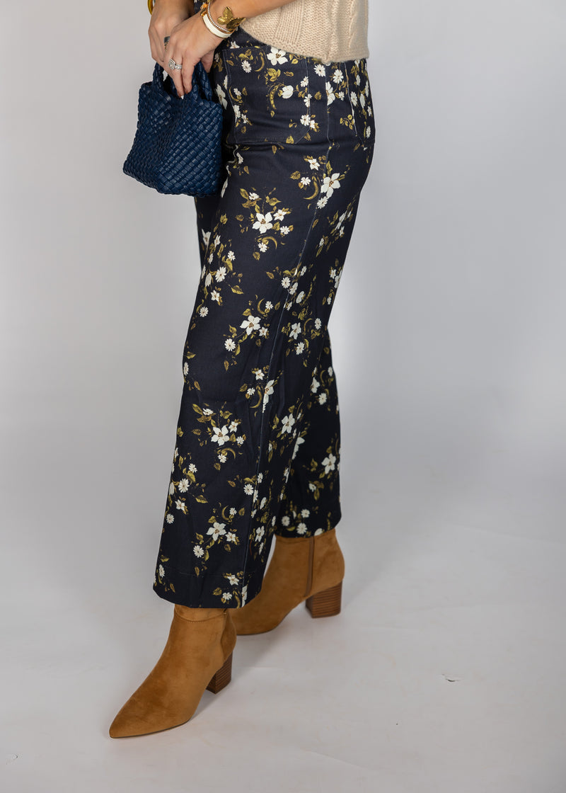 Navy Floral Pants