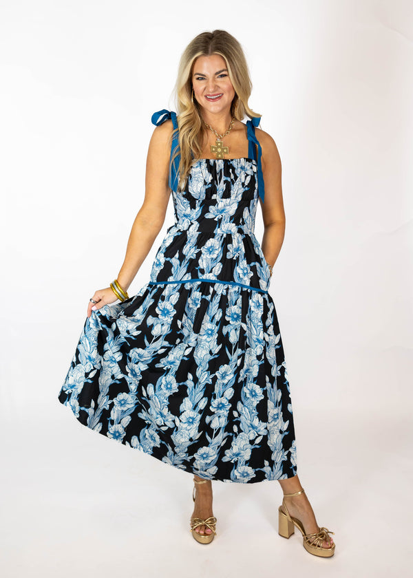 Black & Blue Midi/Maxi Dress