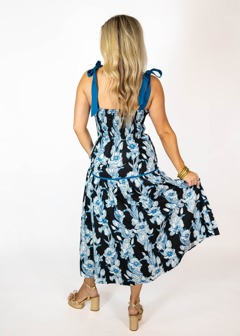 Black & Blue Midi/Maxi Dress